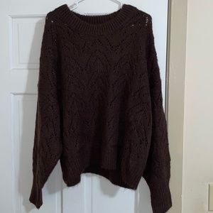 Old Navy Brown Woven Sweater